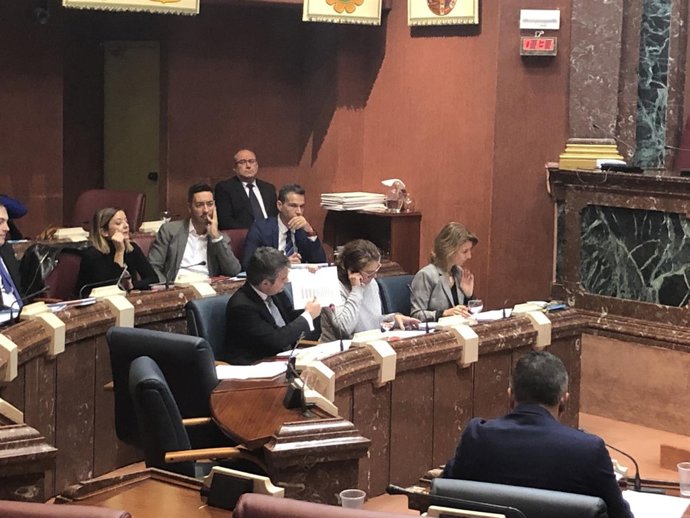 Un momento de la comparecencia del consejero de Agua