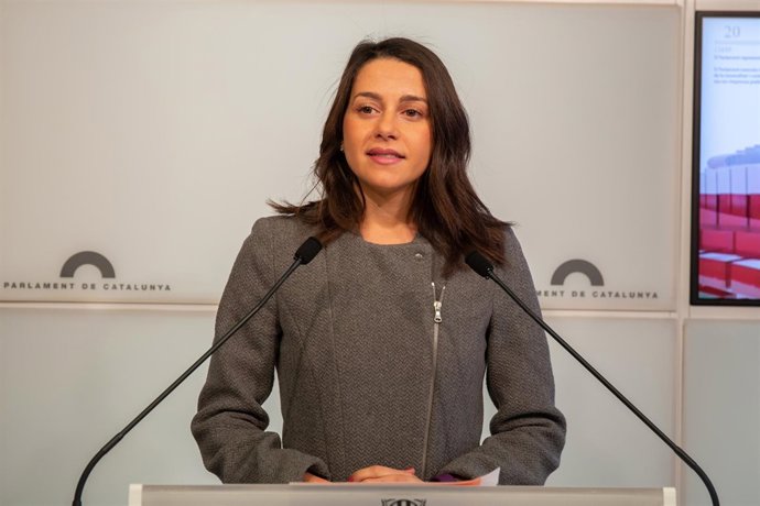 Rueda de prensa de Ciudadanos en el Parlament de Catalunya
