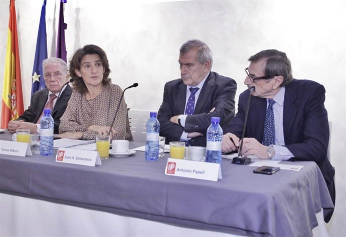 Teresa Ribera en su intervención en el debate de Fundación Caminos