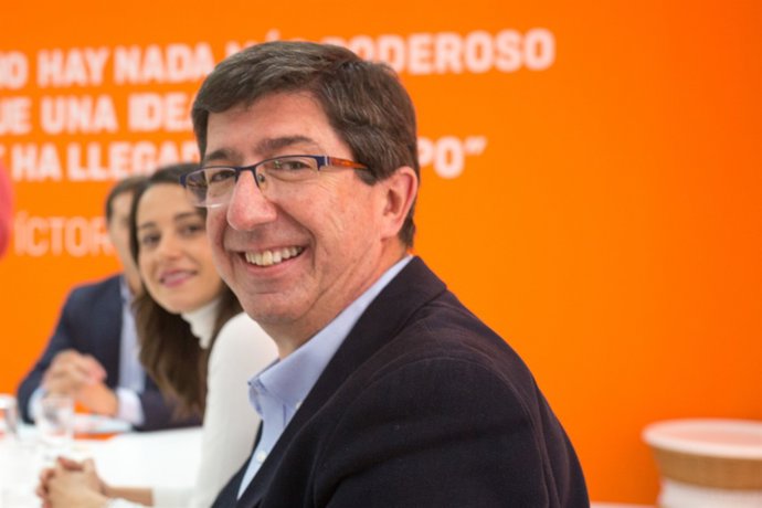 El president de Cs, Albert Rivera, i el portaveu de Cs a Andalusia, Juan Marín