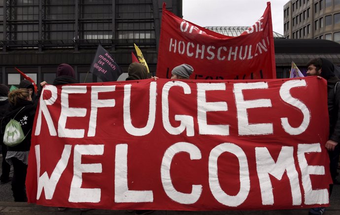 Manifestación a favor de los refugiados en Hamburgo en 2015