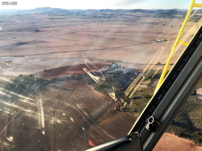 Imagen del lugar del incendio tomadas desde el helicóptero