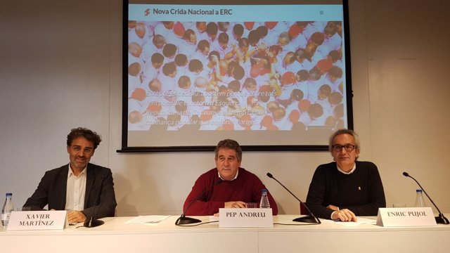 Los impulsores de 'Nova crida nacional a ERC' X.Martínez, P.Andreu y E.Pujol