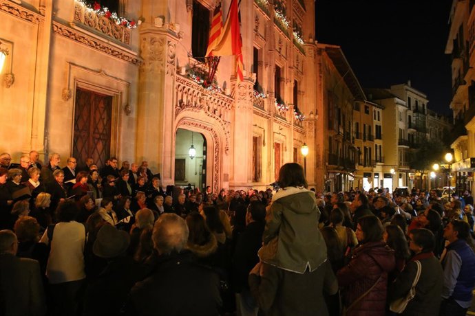 Inauguración de las luces de Navidad del Consell de Mallorca
