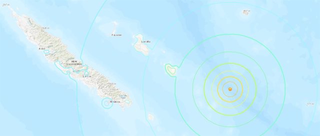 Registrado un terremoto de magnitud 7,6 en la costa este de Nueva Caledonia