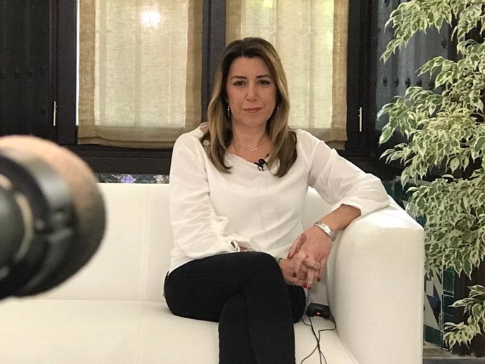 Susana Díaz, en una entrevista de televisión