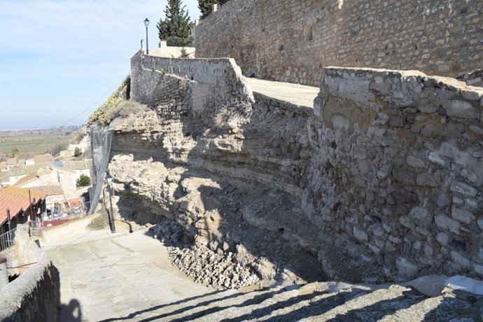 Zona del derrumbe en Velilla de Ebro