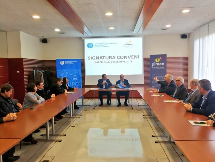 Signatura del conveni entre la UPC i Pimec