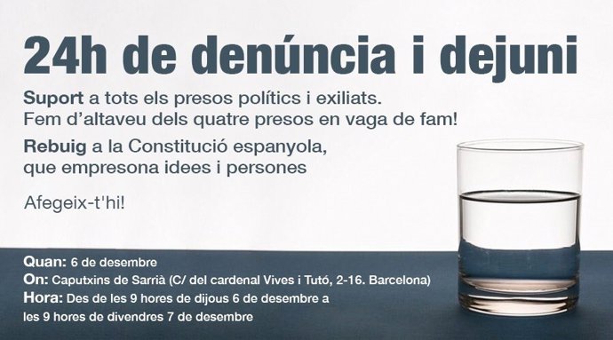Cartell del dejuni en suport a la vaga de fam