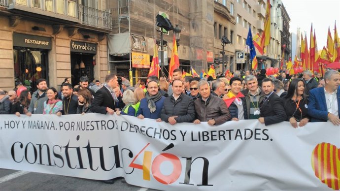 Manifestació pels 40 anys de la Constitució