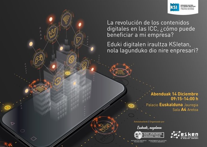 Cartel de la jornada de Eiken sobre industrias creativas