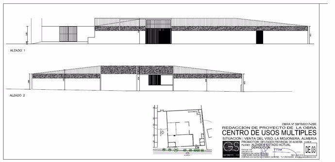 Plano del proyecto de centro multiusos que se ejecutará en La Mojonera.