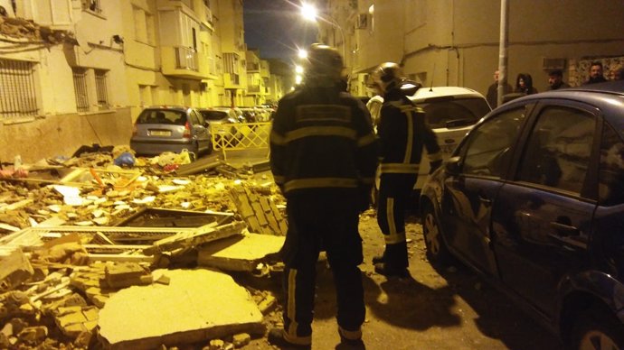 Desplome de balcones en Jerez de la Frontera (Cádiz)