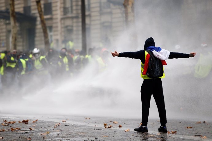 Manifestación de los "chalecos amarillos" en París