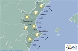 Predicción de Aemet para la Comunitat Valenciana del 9 de diciembre