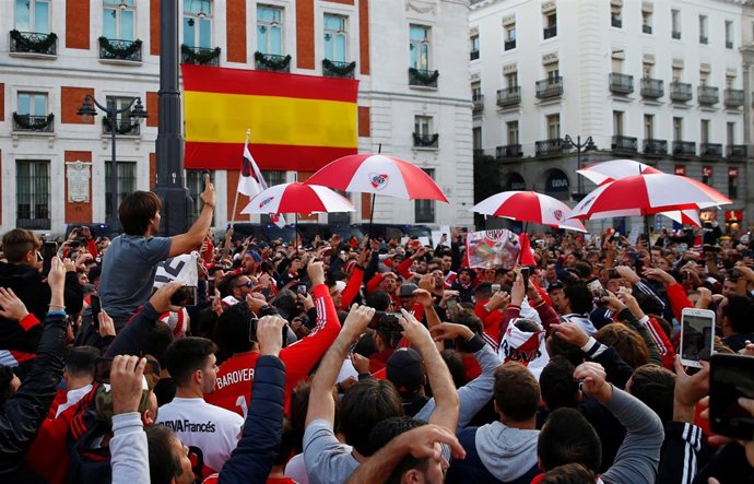 Soccer Football - River Plate fans ahead of the Copa Libertadores match between