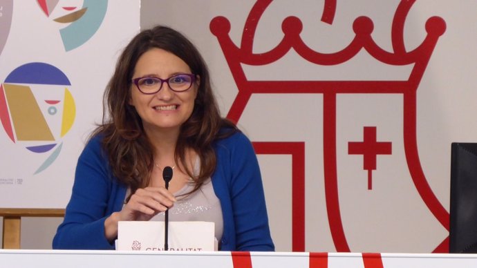 La vicepresidenta del Consell, Mónica Oltra, en rueda de prensa