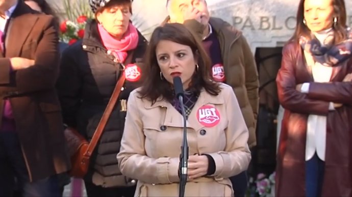 Adriana Lastra en el homenaje al fundador del PSOE y de UGT, Pablo Iglesias