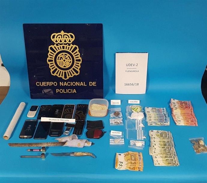 Efectos recuperados por la policía nacional