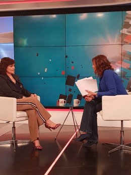 Carmen Calvo, en la entrevista de Canal Sur Televisión