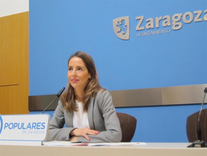 La concejal del PP, María Navarro, este lunes en rueda de prensa