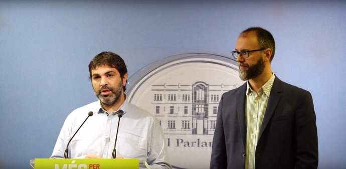 Los diputados de MÉS Josep Ferrà y Miquel Gallardo