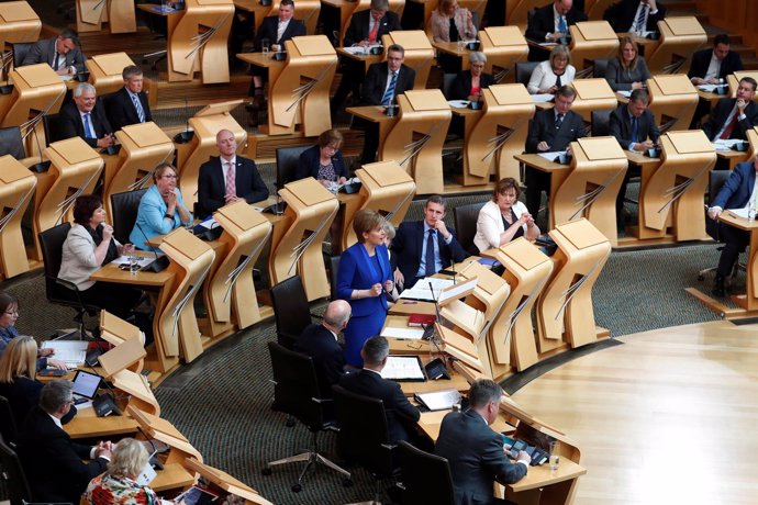 Nicola Sturgeon, en un discurso en el Parlamento escocés