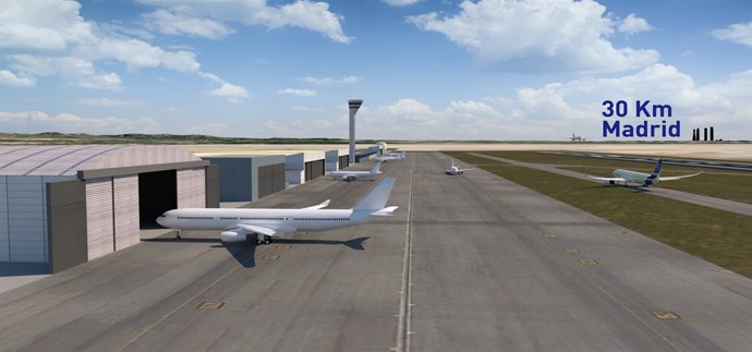 Infografía de la pista del proyecto de nuevo aeropuerto