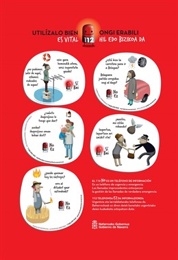 Cartel de la campaña de sensibilización del uso del teléfono 112.