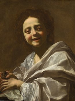 Retrato de niña con paloma, de Vouet