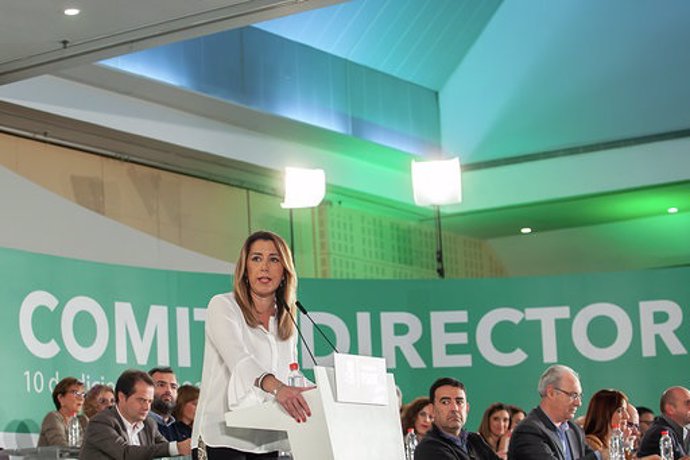 Susana Díaz durante su intervención ante el Comité Director