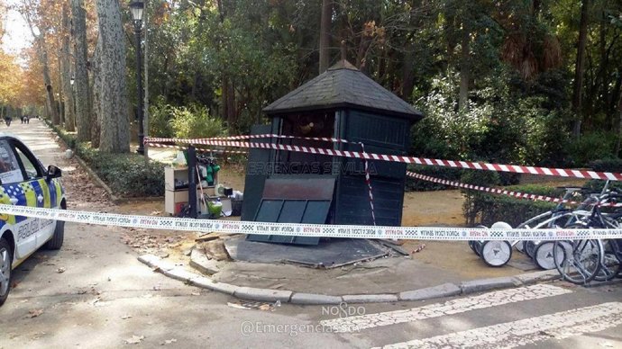 Estado de la caseta tras el incidente