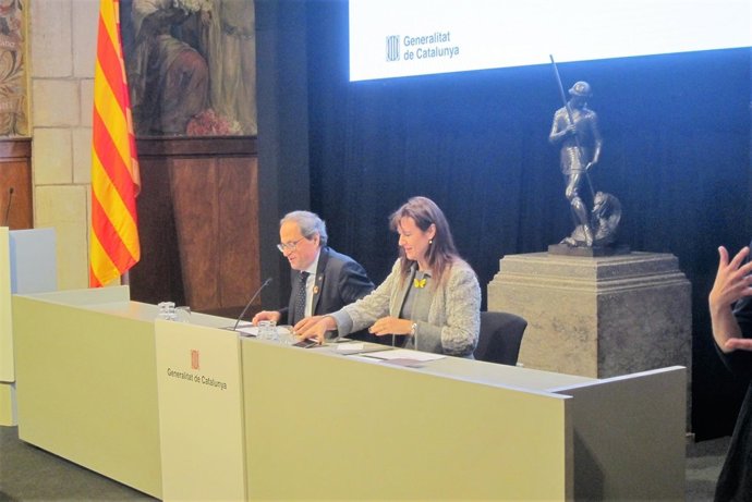 El Pte.De La Generalitat Q.Torra Y La Consellera L.Borràs