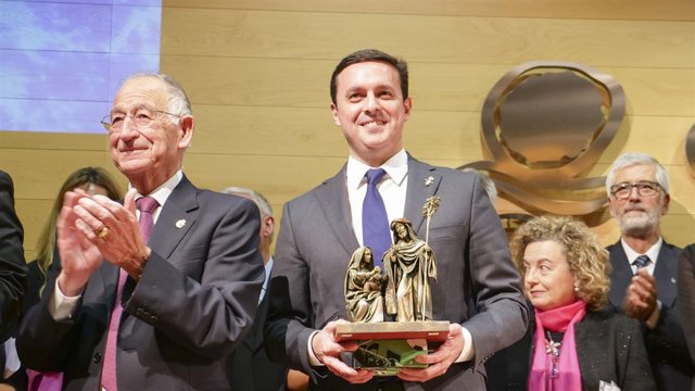 Javier A. García, durante la pronunciación del Pregón de Navidad de 2018.