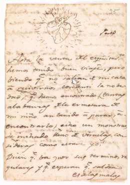 Carta de Goya a su amigo Zapater
