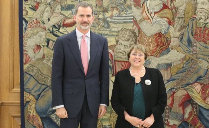 El Rey Felipe VI y Michele Bachelet