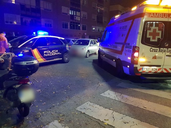 Accidente entre un coche y una moto en Badajoz