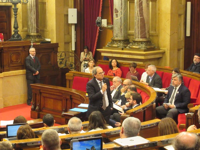 El president de la Generalitat, Q.Torra, en la sessió de control del Parlament