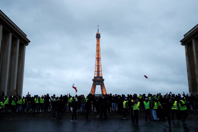 Manifestación de los "chalecos amarillos" en París el 11 de diciembre