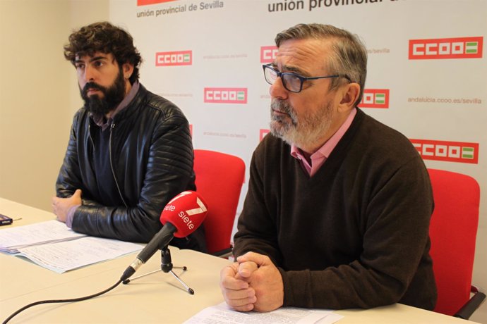 Rueda de prensa de Alfonso Vidán y Carlos Aristu (CCOO Sevilla)