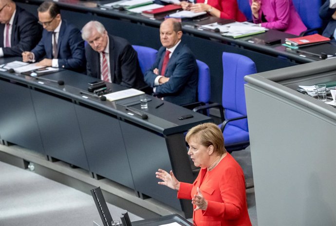 Angela Merkel en el Bundestag