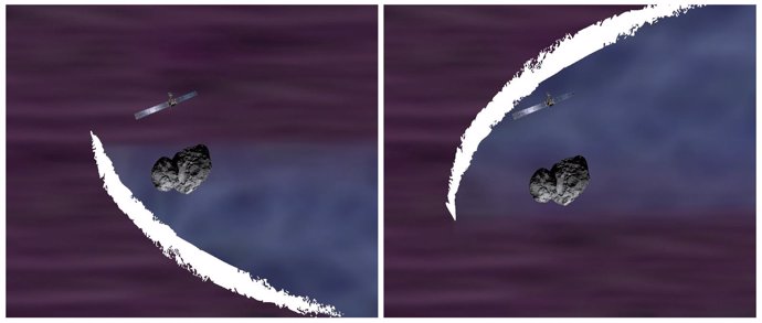 Impresión artística del arco de choque captado por la misión ESA.