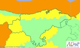 Mapa de avisos activos en Cantabria este jueves