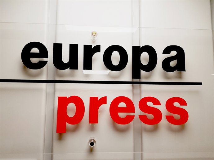Logo d'Europa Press a la seu central de Madrid