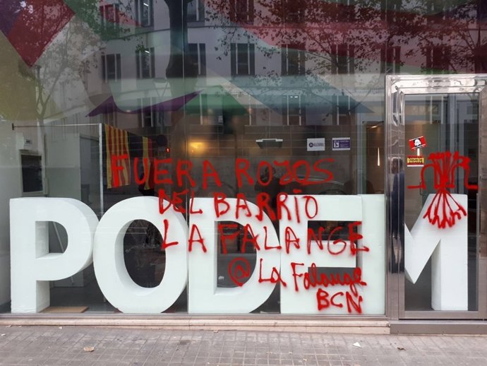 Seu de Podem amb pintades falangistes