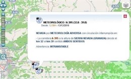 Cortada por nieve la A-395 en Monachil (Granada)