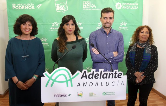 En Sevilla, rueda de prensa de la coordinadora de Podemos Andalucía, Teresa Rodr