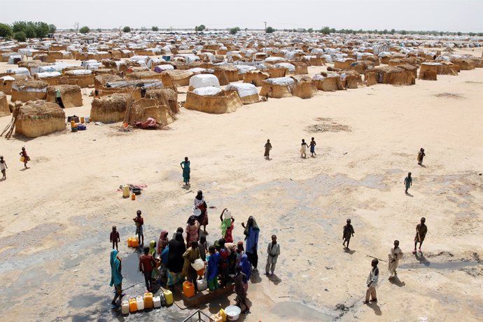 Campamento de desplazados a las afueras de Maiduguri