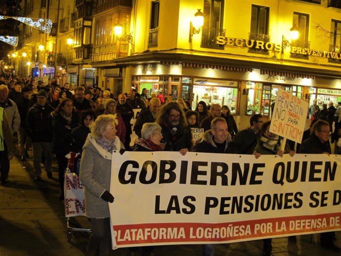 Manifestación Pensionistas En Logroño