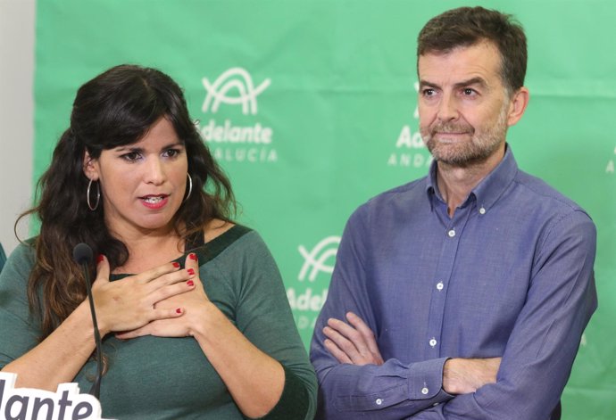 En Sevilla, rueda de prensa de la coordinadora de Podemos Andalucía, Teresa Rodr
